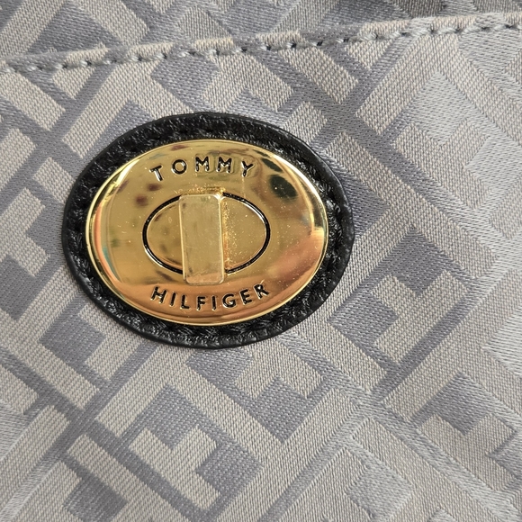 Tommy Hilfiger EUC tote bag double handles Large grey black - Picture 9 of 17